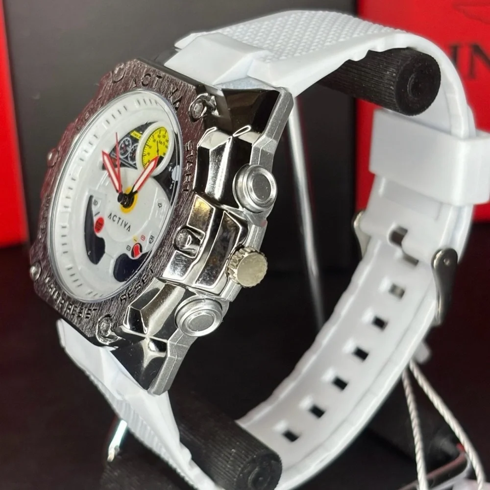 Activa X Invicta Digital Men's Watch - 55mm, White (ACW8092-004)